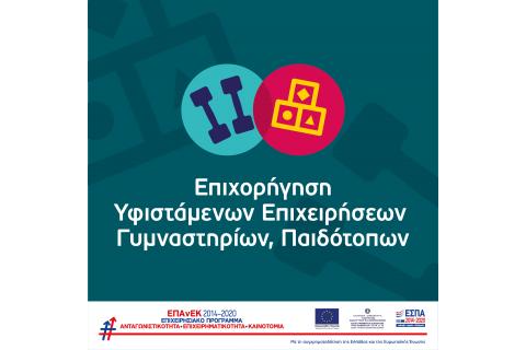  3η τροποποίηση Απόφασης Ένταξης αιτήσεων χρηματοδότησης που υποβλήθηκαν στο πλαίσιο της Πρόσκλησης "ΕΠΙΧΟΡΗΓΗΣΗ ΥΦΙΣΤΑΜΕΝΩΝ ΕΠΙΧΕΙΡΗΣΕΩΝ ΓΥΜΝΑΣΤΗΡΙΩΝ, ΠΑΙΔΟΤΟΠΩΝ" του ΕΠΑνΕΚ
